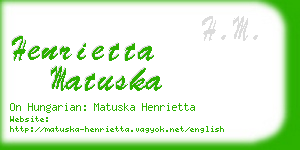 henrietta matuska business card